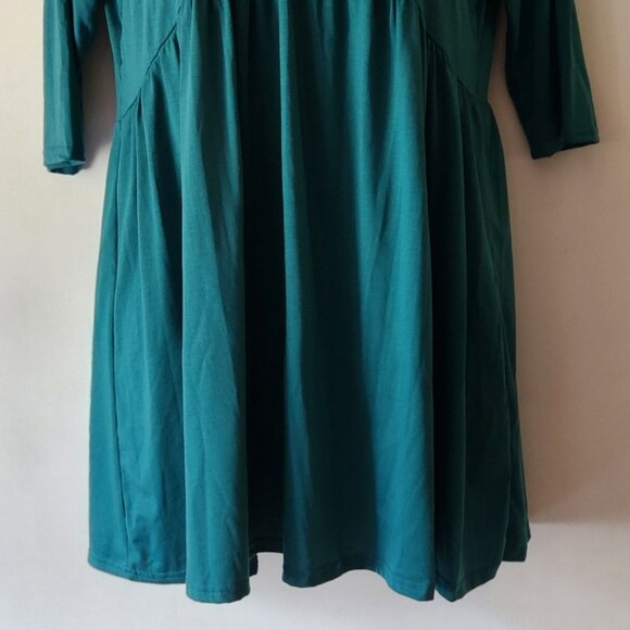 Comfortable empire waist style dress sz 1X green EUC - Picture 2 of 2